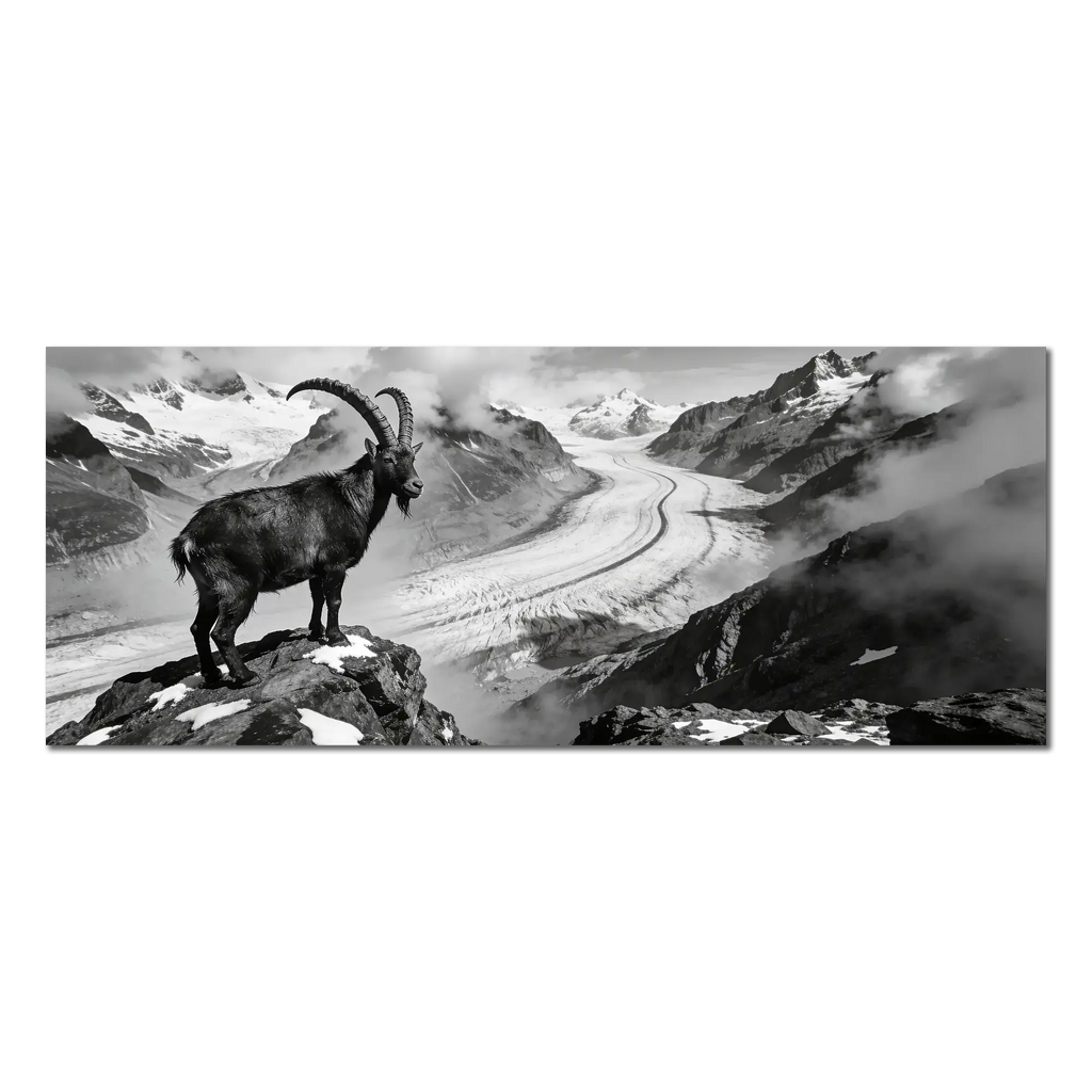 Steinbock über dem Aletschgletscher