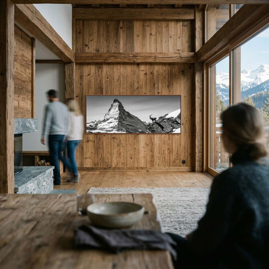 Steinbock vor dem Matterhorn
