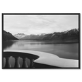 Lake Geneva Balcony, Chablais – Alu-Dibond wall art featuring calm waters and ridgeline mountains.