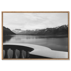 Lake Geneva Balcony, Chablais – Alu-Dibond wall art featuring a calm lake and mountains.