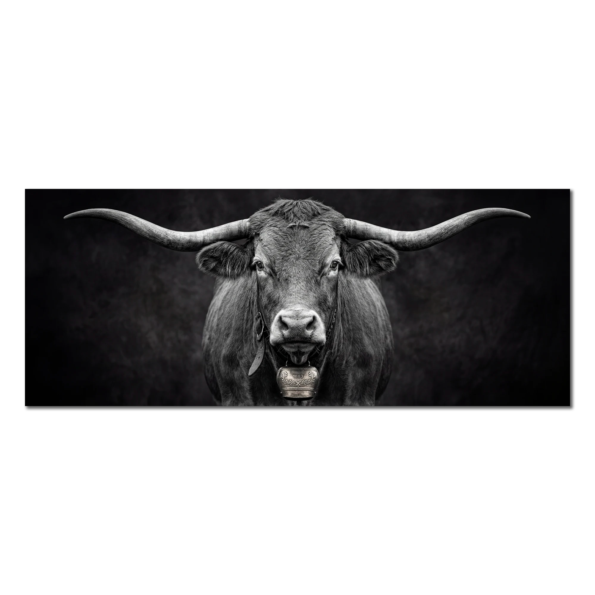 Presence of a Cow - Swiss cow artwork showcasing tradition and strength with fine details and a bell.