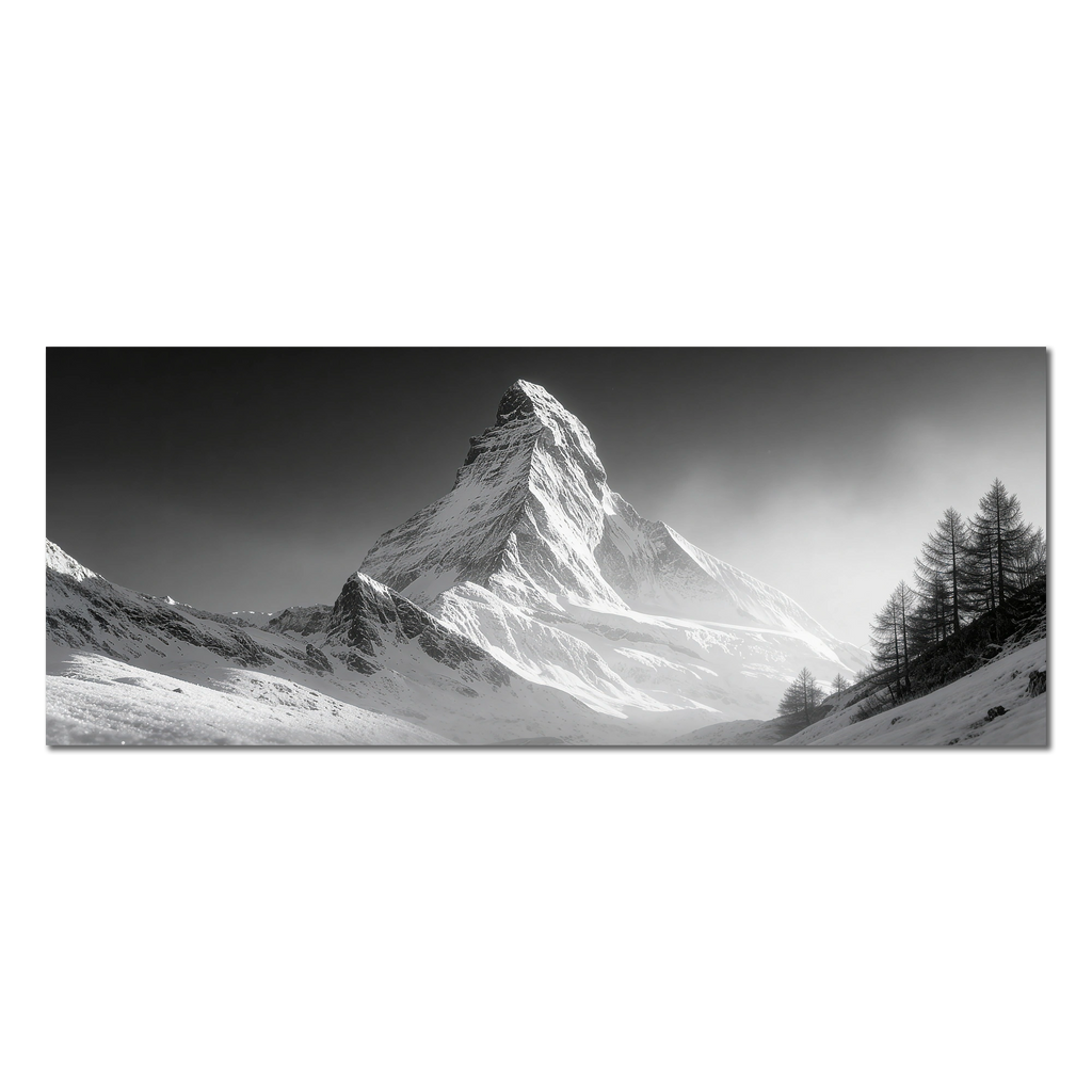 Light of the Matterhorn – Alu-Dibond wall art featuring the Matterhorn bathed in soft alpine light.