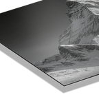 Light of the Matterhorn – Alu-Dibond wall art featuring a striking monochrome depiction of the Matterhorn's apex.