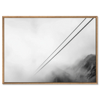 Lines Above the Alps – Alu-Dibond wall art featuring alpine cable lines in misty landscape.