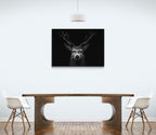 Majesty of a deer - Alu-Dibond wall art displayed in a modern dining room setting.
