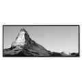 Matterhorn with Birds – Alu-Dibond wall art featuring a mountain silhouette and birds in the open sky.