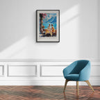 Meeting in Montreux - Poster displayed on a wall, showcasing wall art in modern minimalist interior.