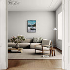 Mercedes on Ice St. Moritz - Poster displayed in a modern living room with stylish furniture and a cozy atmosphere.