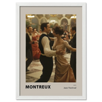 Montreux jazz festival - Poster featuring a couple dancing at a glamorous event in vintage style.