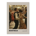 Montreux jazz festival - Poster featuring a couple dancing in a glamorous ballroom filled with soft golden light.