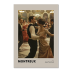 Montreux jazz festival - Poster featuring a couple dancing in a glamorous ballroom filled with soft golden light.