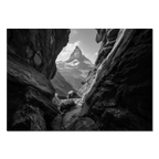 Passage to the Matterhorn – Alu-Dibond wall art depicting a rocky passage with the Matterhorn in the background.