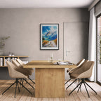 Path to Beauty - Poster displayed in a modern dining room with wooden table and stylish chairs.