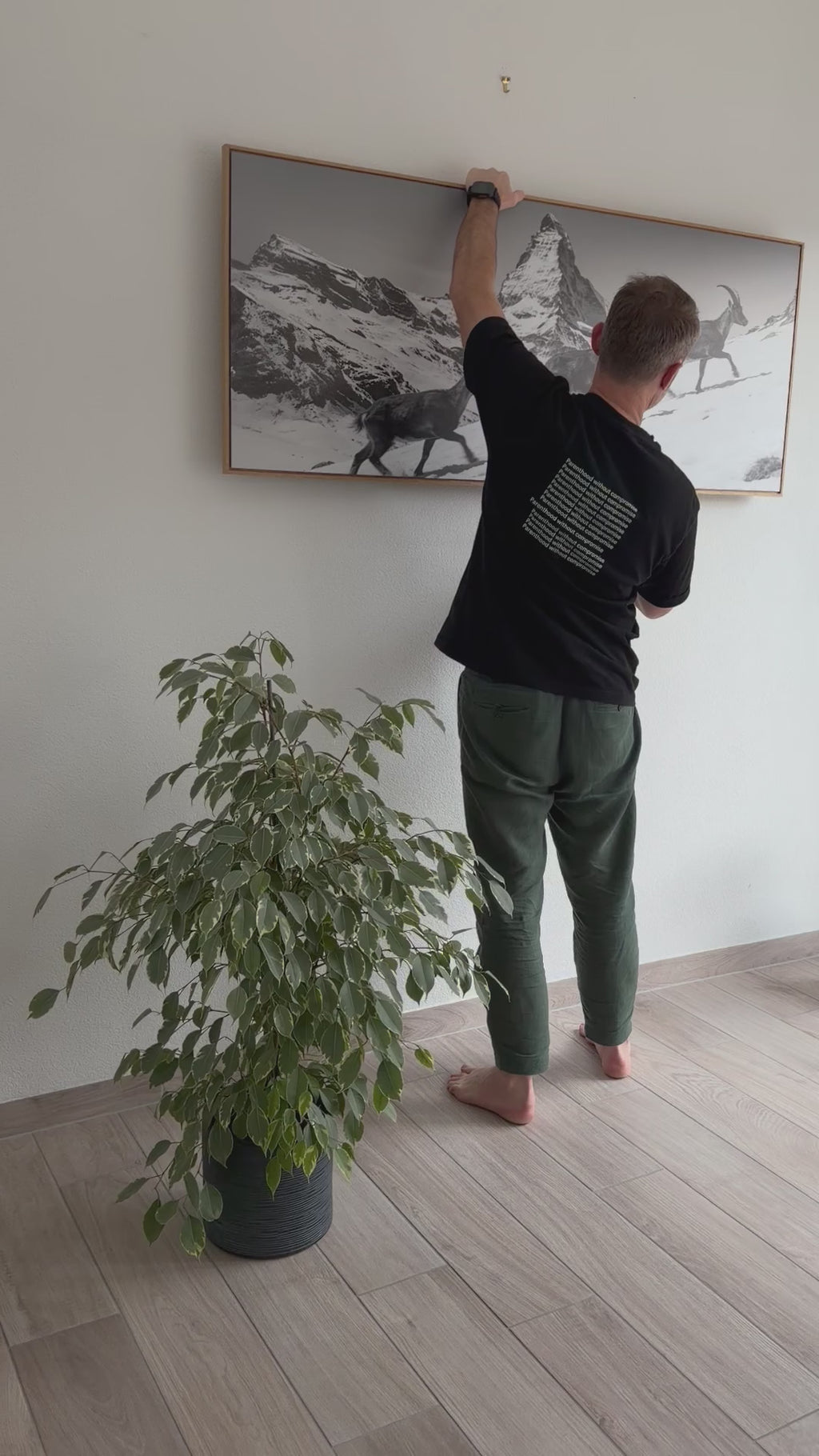 Steinbock und Matterhorn – Wandbild aus Alu-Dibond