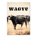 Proud Wagyu - Poster featuring a Wagyu cow in a natural landscape, showcasing strength and calmness.
