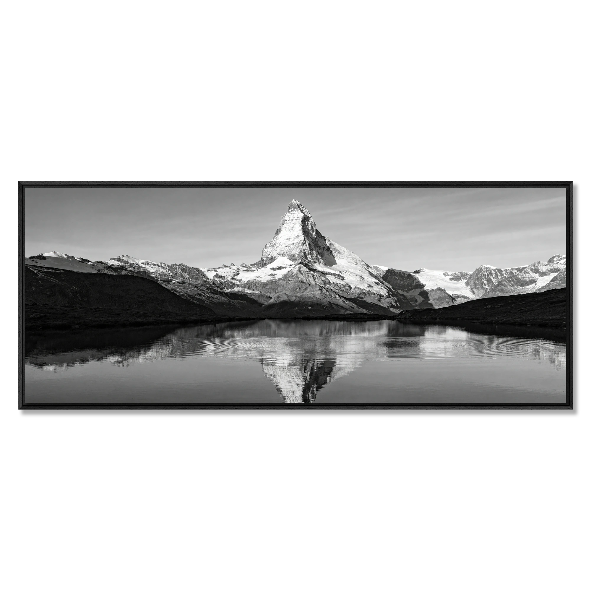 Reflection of the Matterhorn – Alu-Dibond wall art showcasing a stunning mountain scene.