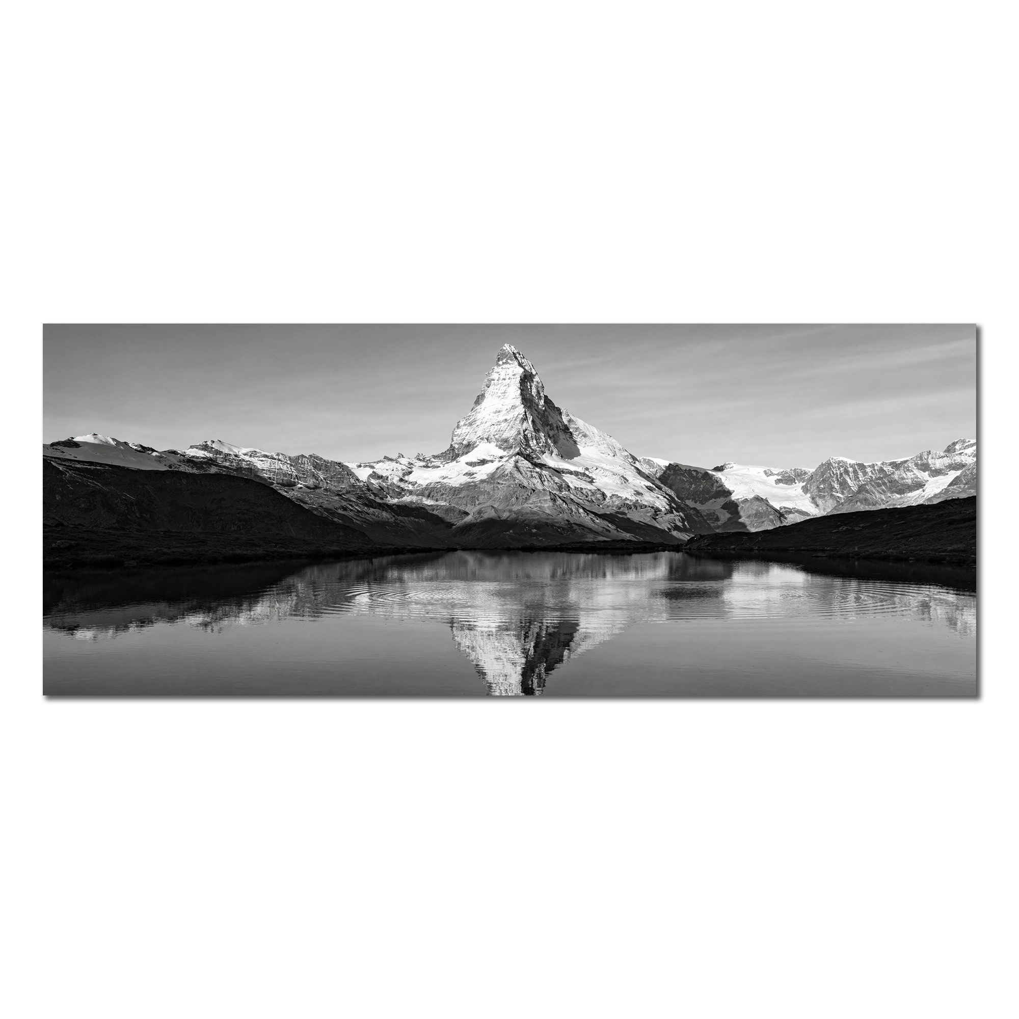 Reflection of the Matterhorn – Alu-Dibond wall art capturing the Matterhorn in serene alpine water.