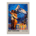 Romantic dinner near the Matterhorn - Poster featuring a couple embracing with the Matterhorn in the background.