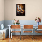 Loaf and Lightbeam - Poster displayed in a modern dining area with cozy decor and warm lighting.