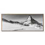 Silent Route to the Matterhorn – Alu-Dibond wall art featuring a ski track leading to the snowy Matterhorn.