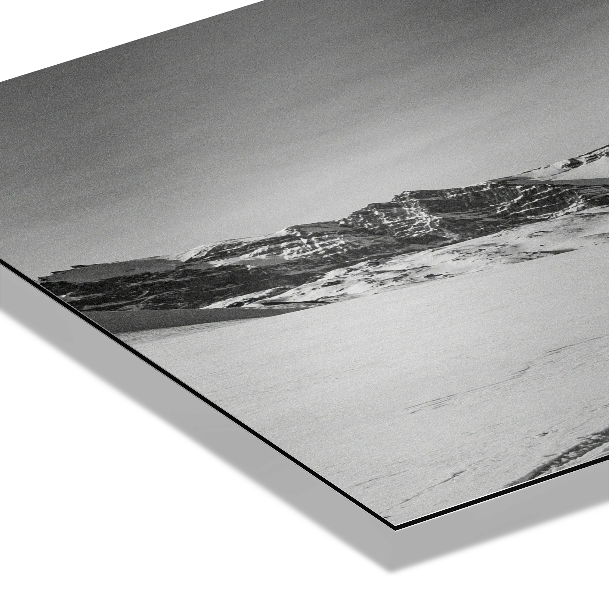 Silent Route to the Matterhorn – Alu-Dibond wall art featuring snowfield and mountain landscape.