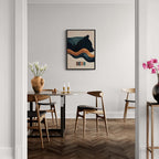 Spirit of Nature - Poster displayed in a modern dining area with wooden furniture and stylish decor.