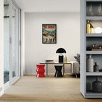 St. Anton - Winter Charm - Poster displayed in modern living room with stylish furnishings.