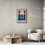 St. Moritz - A Winter Paradise at 1822 - Poster displayed in a modern minimalist interior setting.