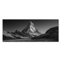 Stillness of the Matterhorn – Alu-Dibond wall art showcasing the majestic Matterhorn in a serene monochrome landscape.