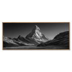 Stillness of the Matterhorn – Alu-Dibond wall art, showcasing the Matterhorn's serene silhouette in monochrome.