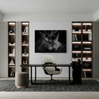 Tenderness of deer - Alu-Dibond wall art showcased in a modern office setting, emphasizing connection and harmony.