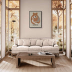 The Bear’s Embrace - Poster featuring a bear and the word 'Bern' in a modern interior setting.