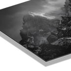 The Majesty of the Alps – Alu-Dibond wall art showcasing rugged mountain textures and dramatic light contrasts.