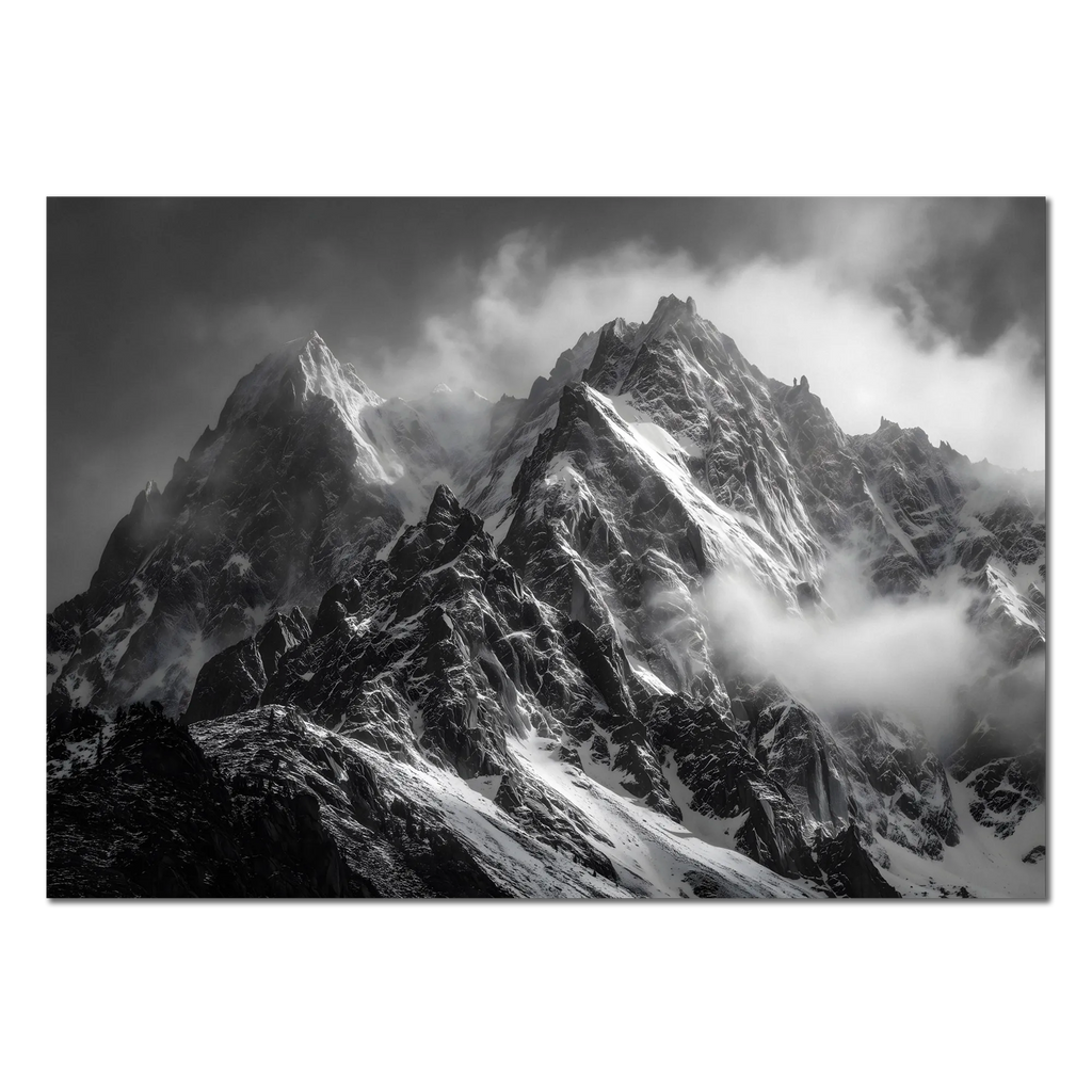 The Majesty of the Alps – Alu-Dibond wall art showcasing powerful mountain ridges and dramatic alpine scenery.