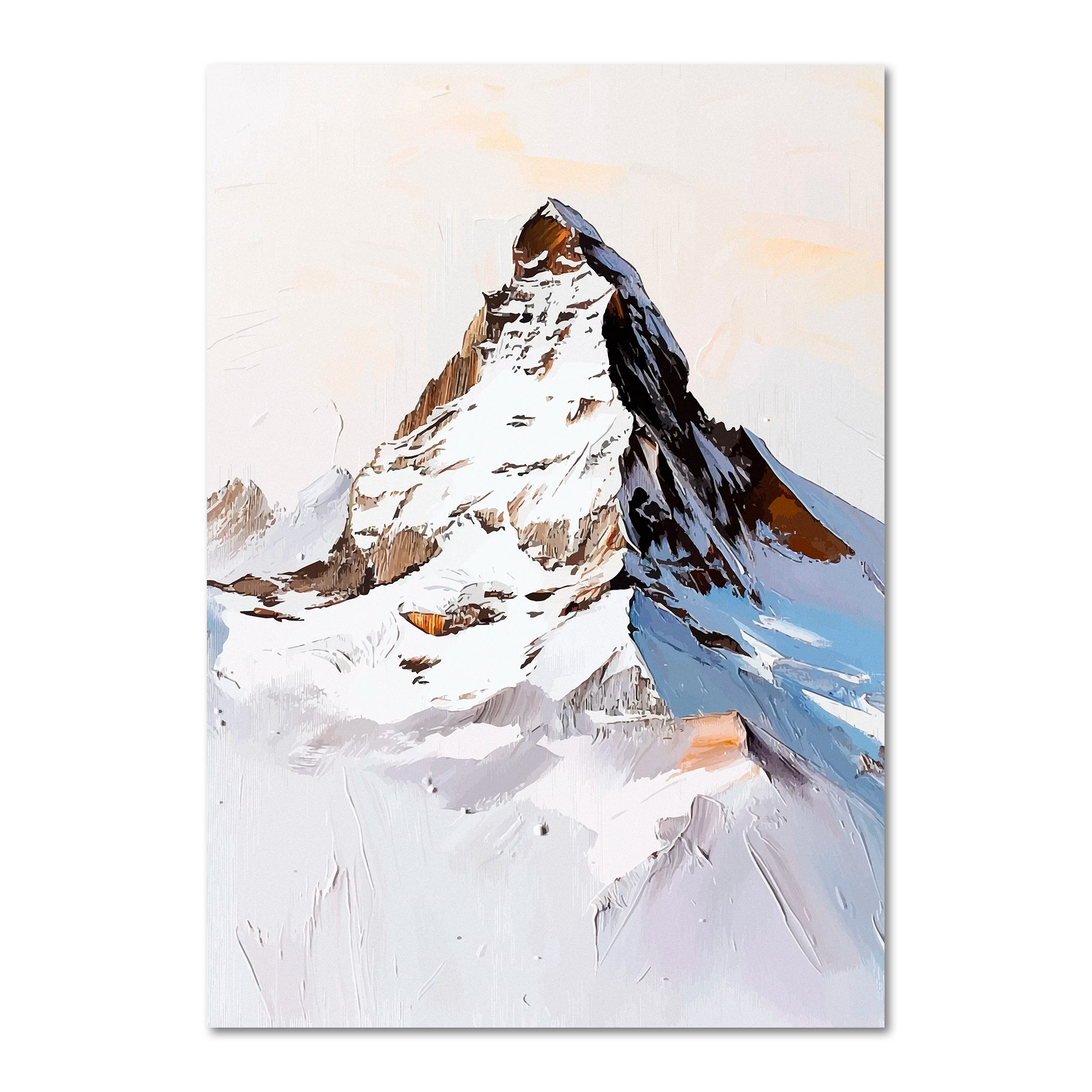 Top of the Matterhorn - Poster showcasing a minimal view of the Matterhorn peak with a serene alpine atmosphere.