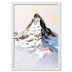 Top of the Matterhorn - Poster featuring a snow-covered Matterhorn peak in soft warm tones.