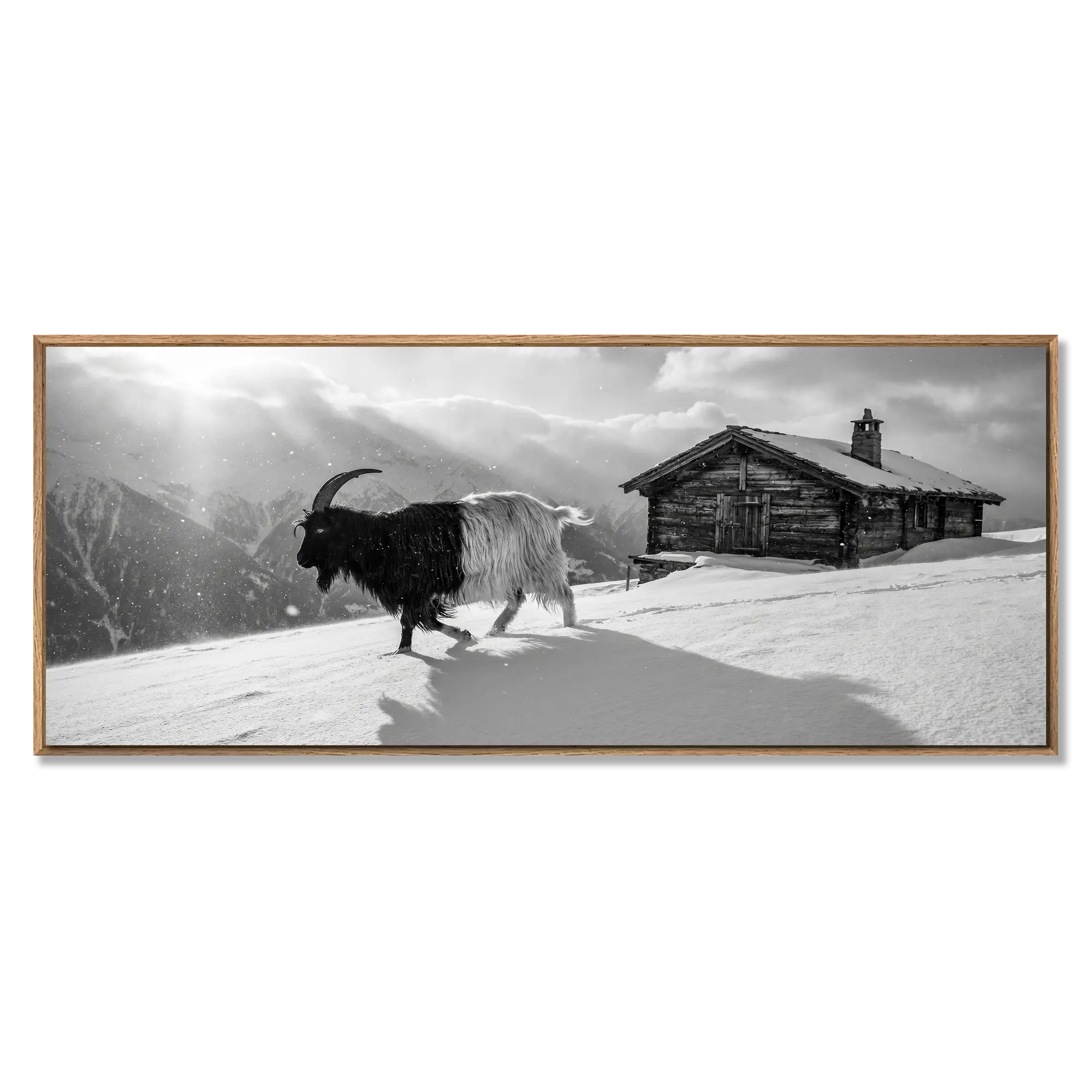 Valais Blackneck Goat and Chalet