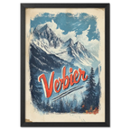 Verbier - Majestic Peaks - Poster artwork featuring dramatic alpine peaks and bold lettering.