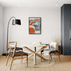 Verbier - Winter Elegance - Poster displayed in a modern minimalist dining room with stylish decor.