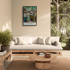 Winemaking in 1964 - Poster displayed in a modern living room with natural light and minimalist decor.