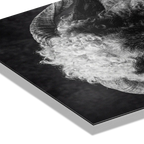 Whimsy of a Valais Sheep artwork detail with curly fleece and dark face, perfect for Alpine Wall Art.