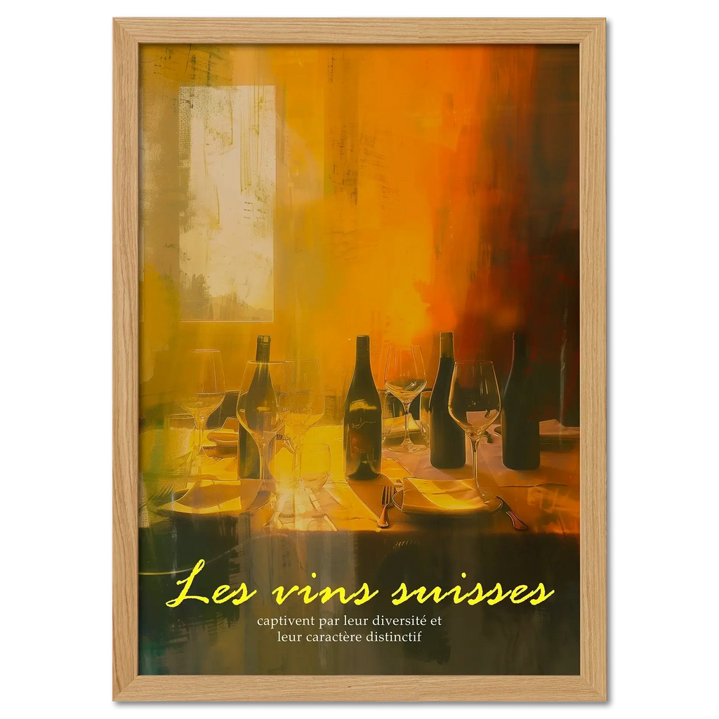 Wine evening - Poster showcasing silhouettes of wine bottles and glasses in a warm, cozy atmosphere.