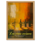 Wine evening - Poster showcasing silhouettes of wine bottles and glasses in a warm, cozy atmosphere.