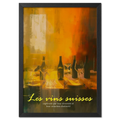 Wine evening - Poster showcasing shadowy wine bottles and glasses on a warm, glowing table.
