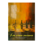 Wine evening - Poster featuring elegant silhouettes of wine bottles and glasses with a warm, inviting palette.