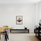 Zermatt – Alpine Majesty - Poster hanging in a modern minimalist interior, featuring warm earth tones and iconic mountains.