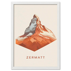 Zermatt – The Iconic Matterhorn - Poster featuring a geometric representation of the Matterhorn mountain.