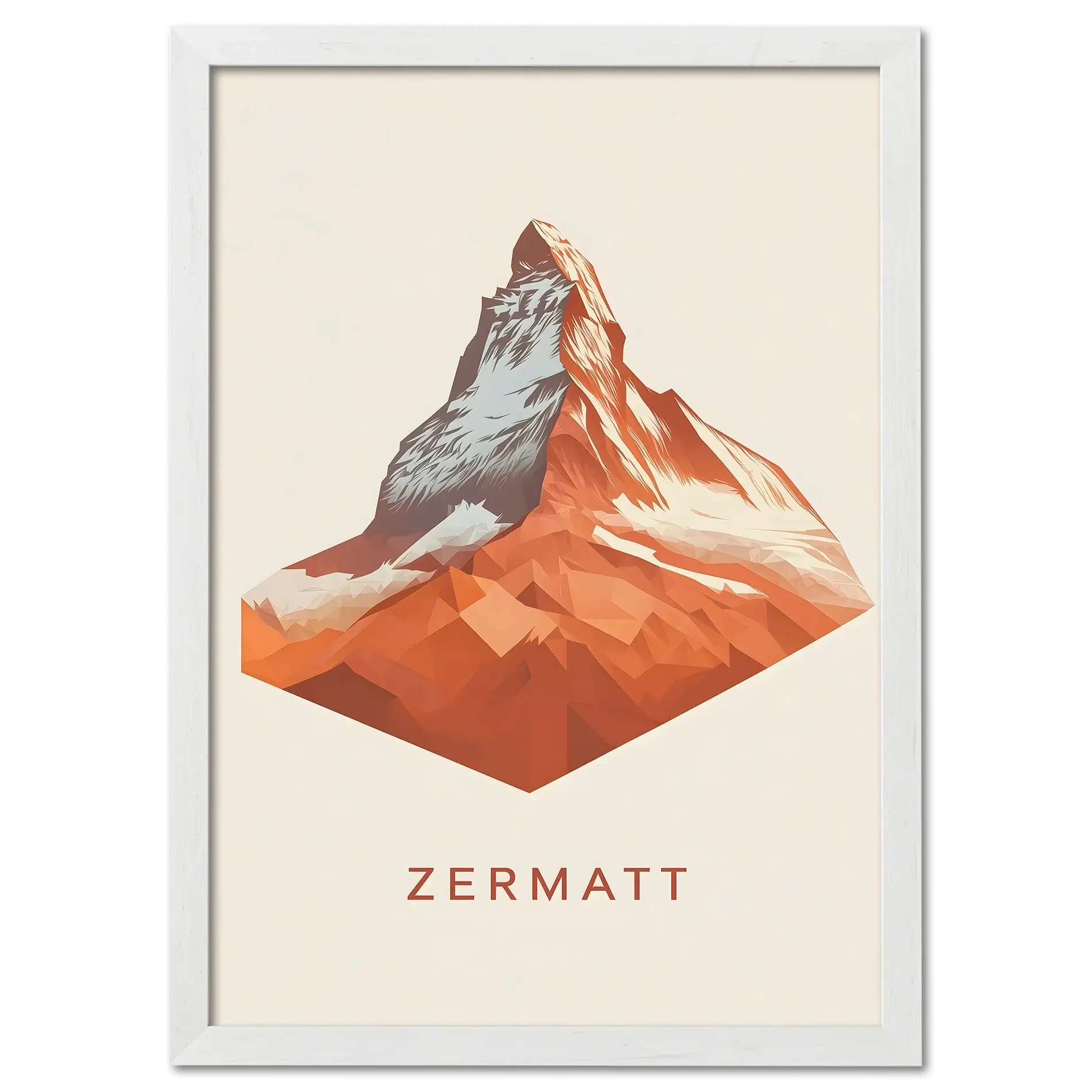 Zermatt – The Iconic Matterhorn - Poster featuring a geometric representation of the Matterhorn mountain.