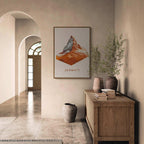 Zermatt – The Iconic Matterhorn - Poster displayed in a modern interior with warm tones and minimalist design.