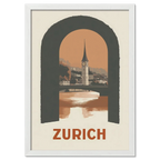 Zurich – A Window to the City - Poster showcasing St. Peter’s Church framed by an arch.